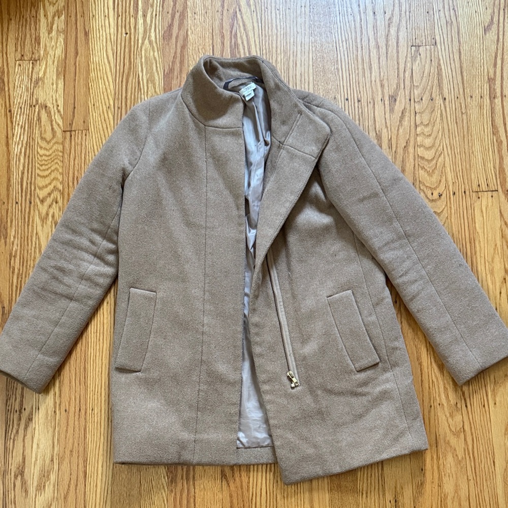 Women’s J Crew Tan Wool Blend Coat Size 4